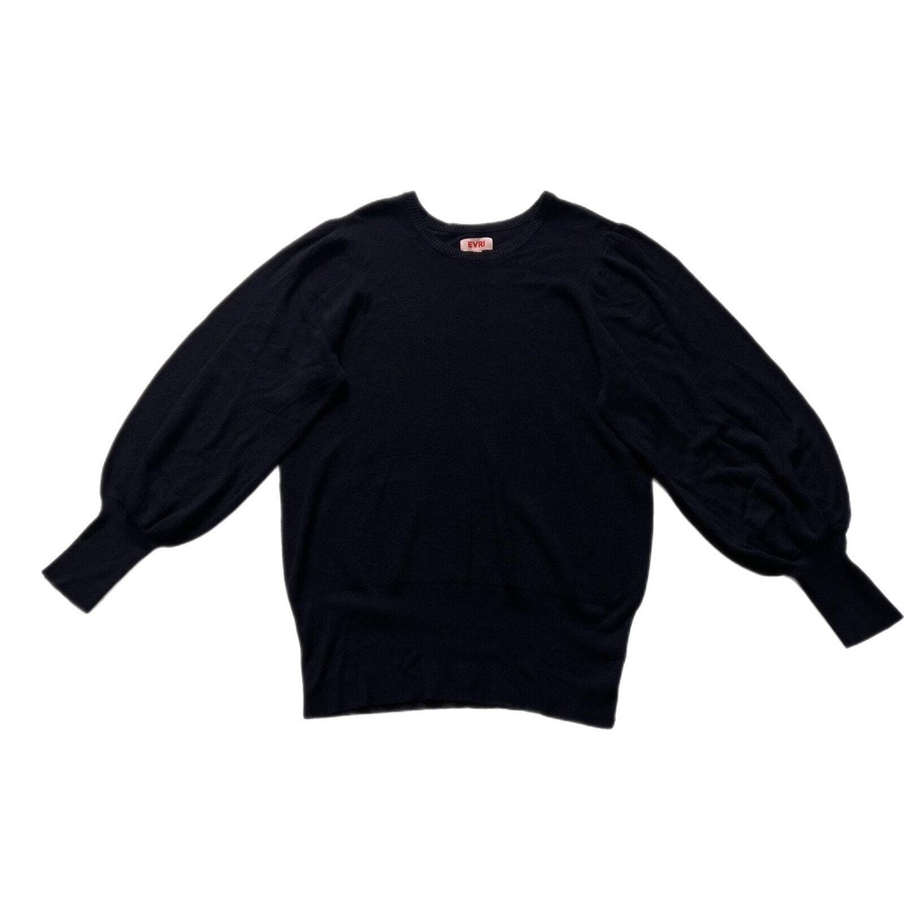Evri Womens Sz 3X Black Knit Pullover Sweater Ballon Sleeves Modern EUC